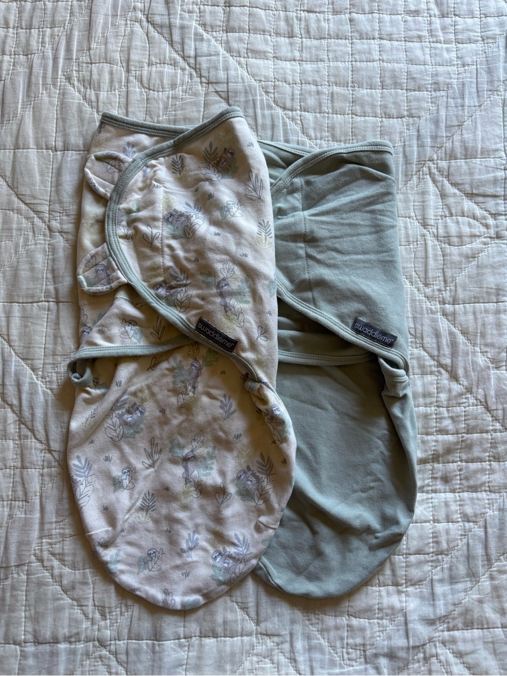SwaddleMe Infant Wraps - Sage and Cream Floral Duo